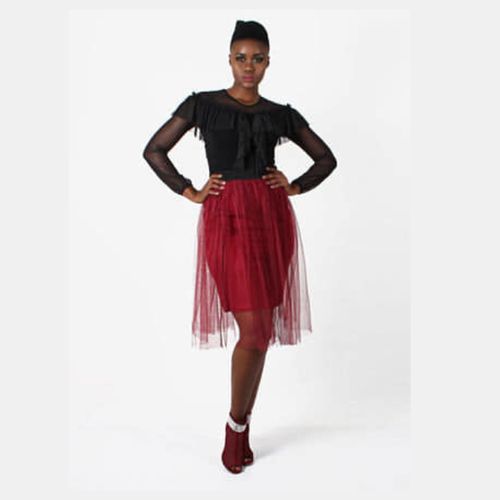 Tulle Skirt - Burgundy