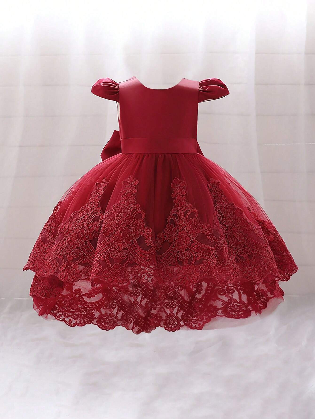 Toddler Embroidery Mesh Hem Party Dress Preorder