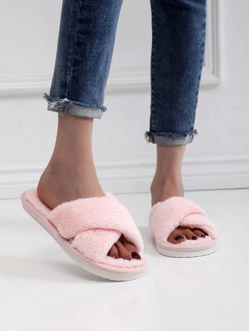 Bridesmaids Fluffy Slippers Baby Pink