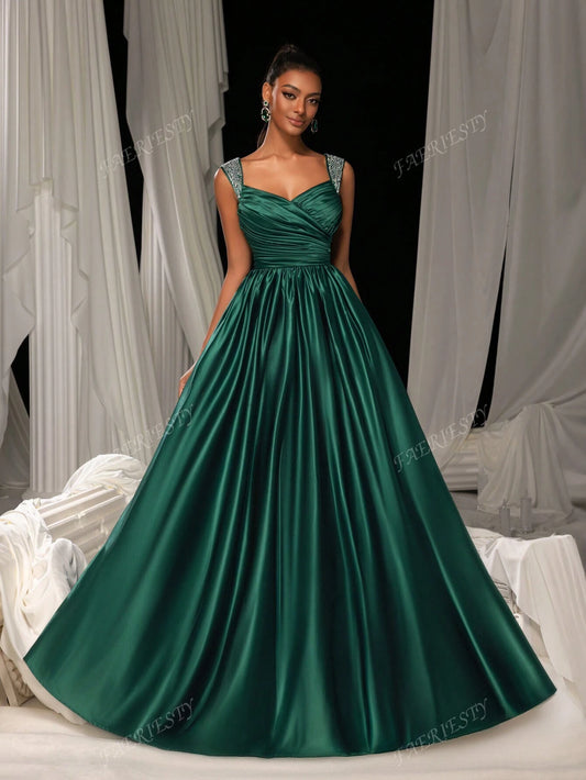 Thick Strap Evening Gown