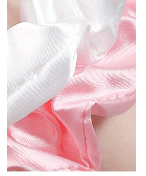 10 Piece Satin Hair Tie Set - Pink