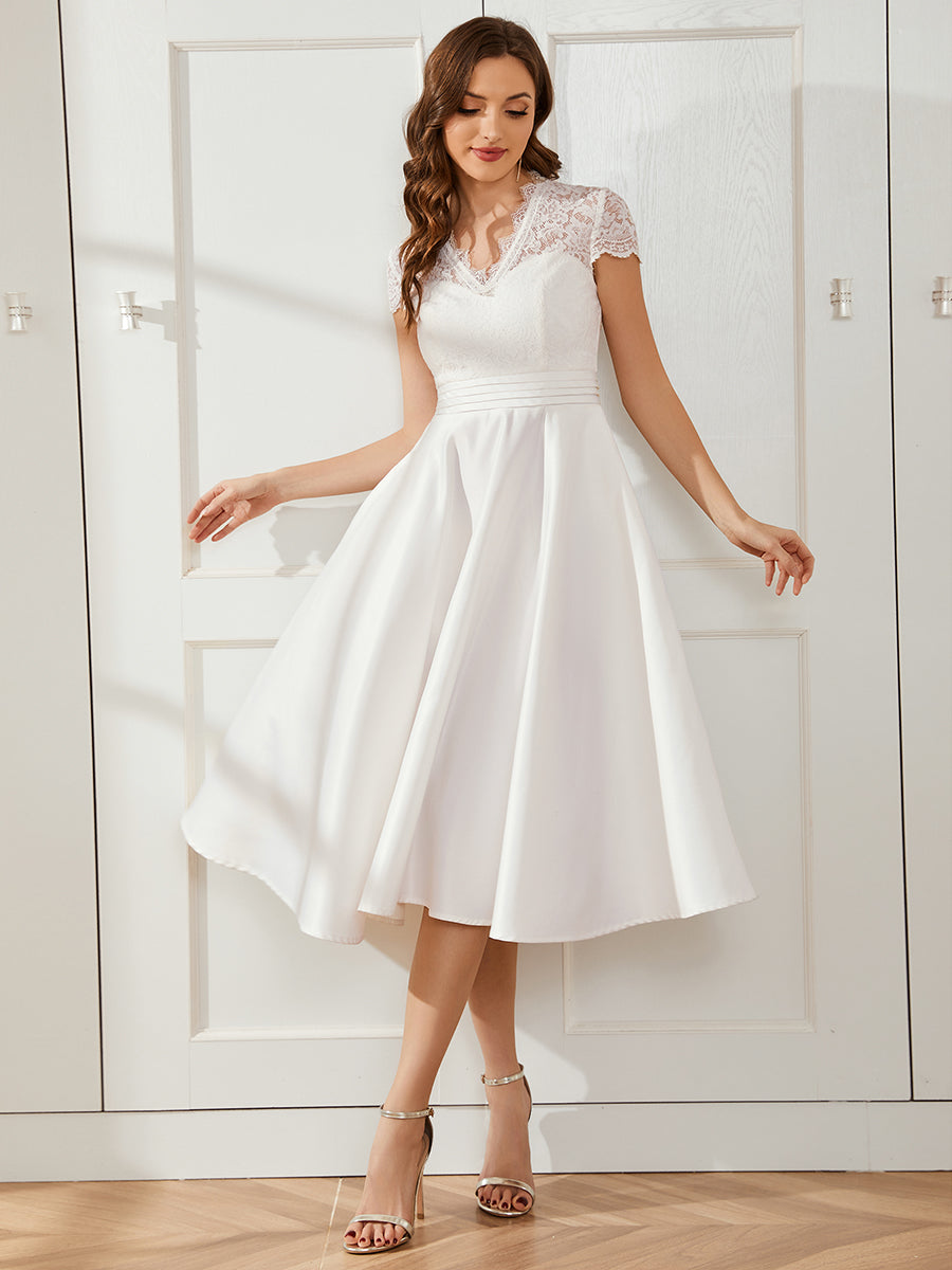 Knee Length Cocktail Wedding Dress