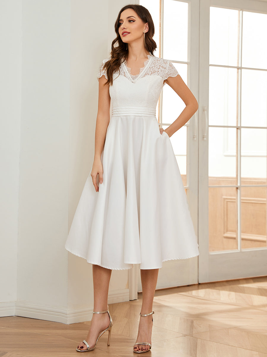 Knee-Length Cocktail Wedding Dress