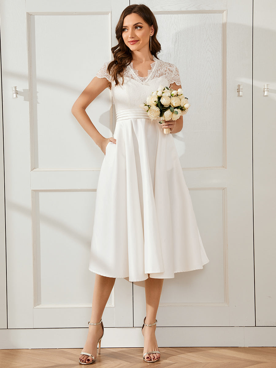 Knee-Length Cocktail Wedding Dress