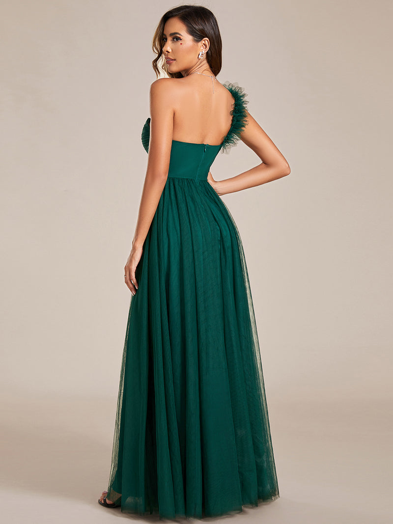 Pleated Backless One Shoulder Bridesmaid Dresses