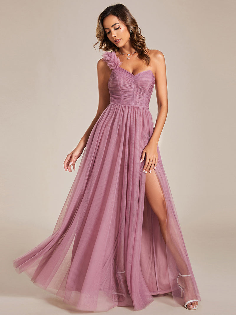 Pleated Backless One Shoulder Bridesmaid Dresses