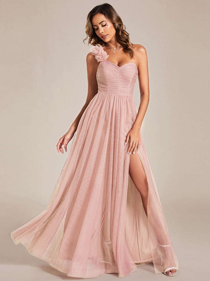 Pleated Backless One Shoulder Bridesmaid Dresses