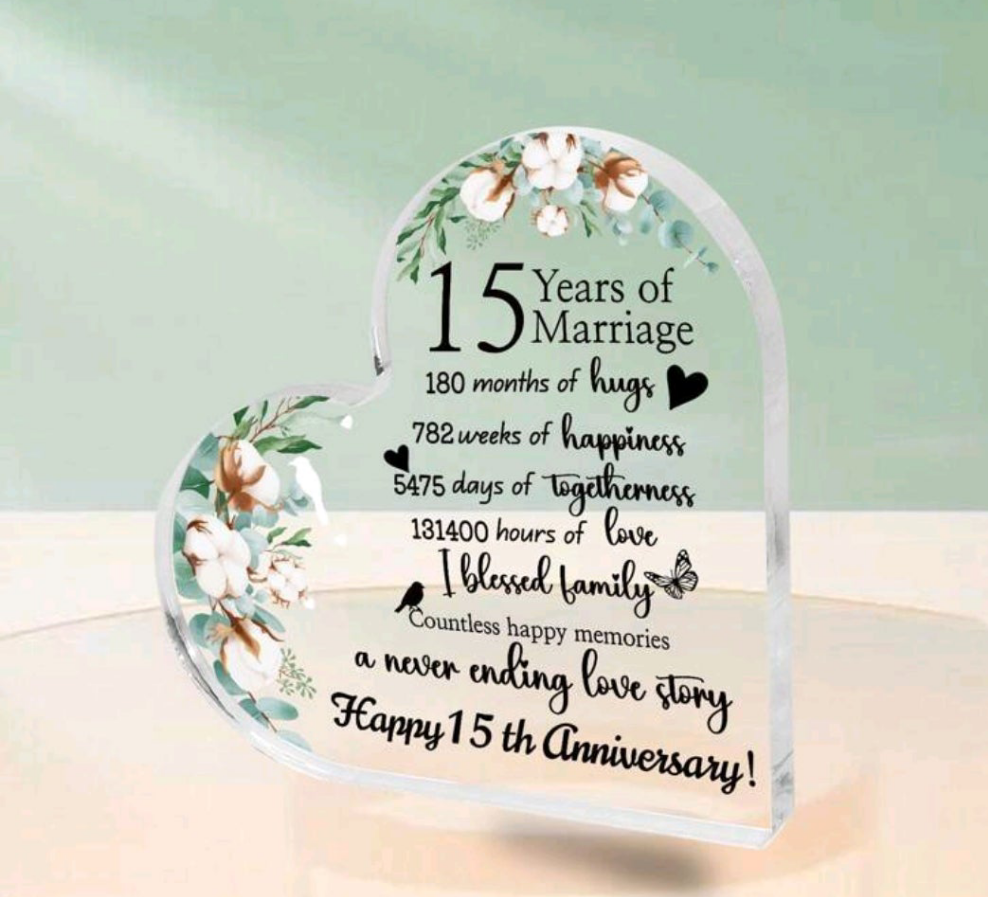 15th Anniversary Plaque Gift