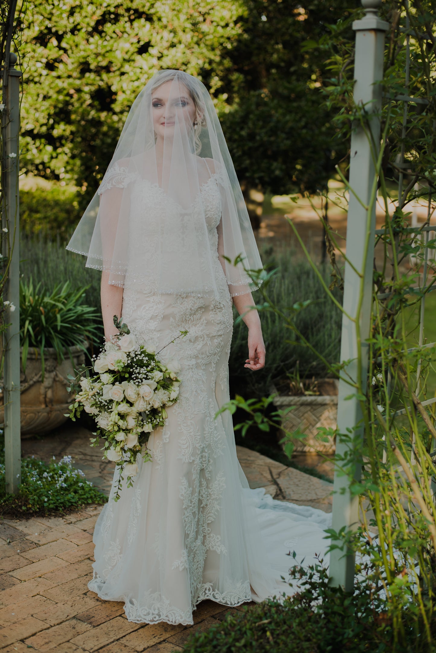 Beaded lace motifs and Swarovski crystals Wedding Dress