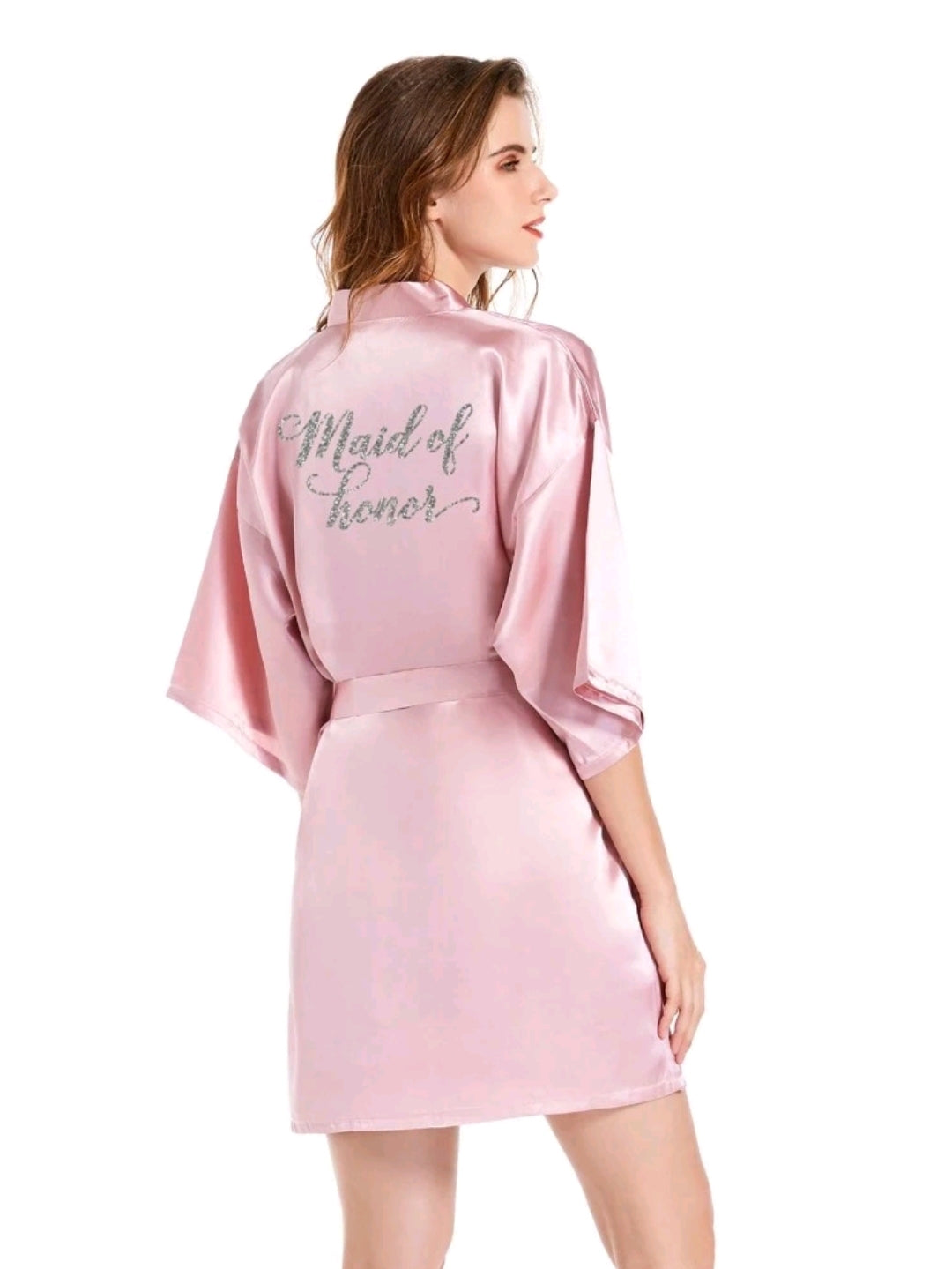 Maid of Honor Letter Printed Belted Sleepwear Robe