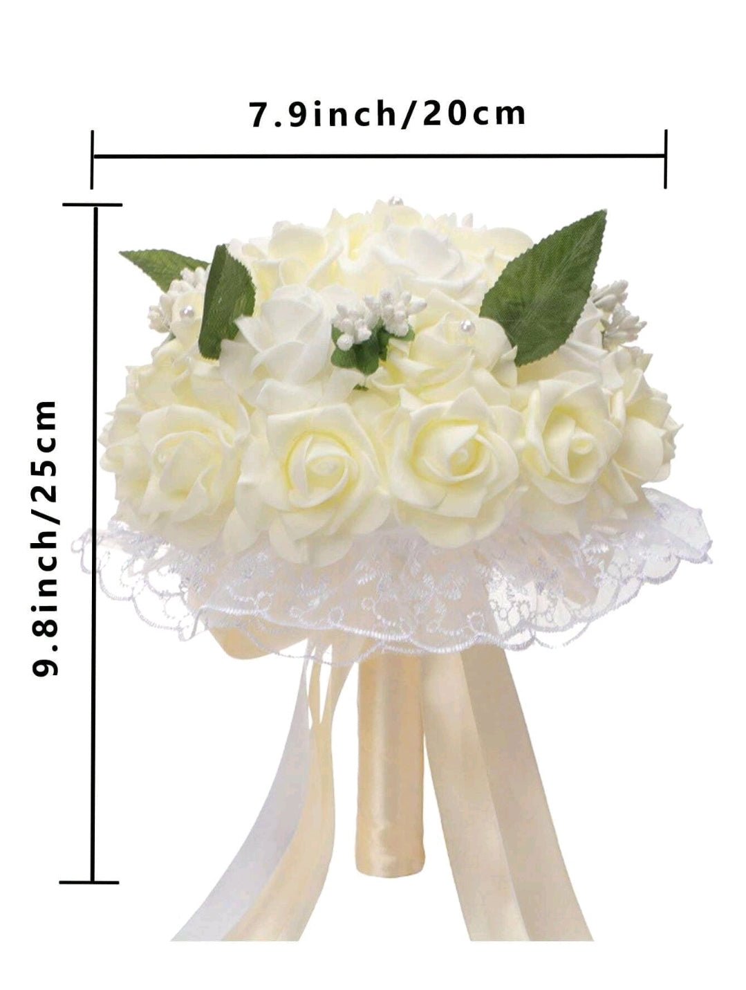 Luxurious Bridal Bouquet With Lace Dress Hem