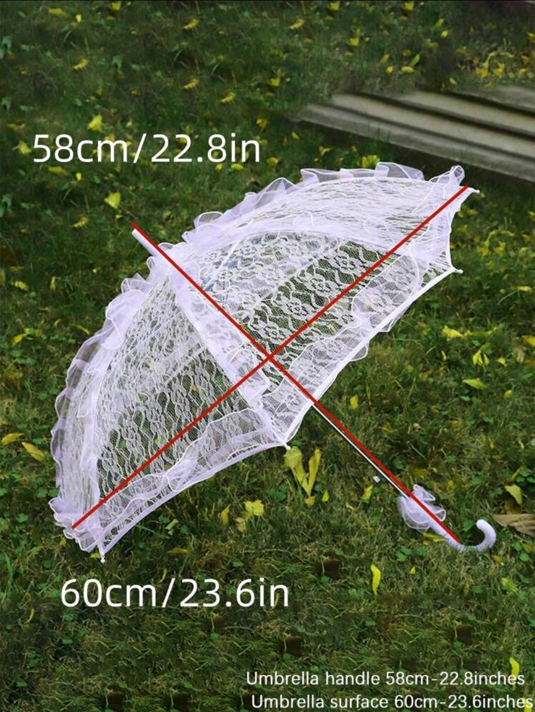 Lace Umbrella With Vertical Edges