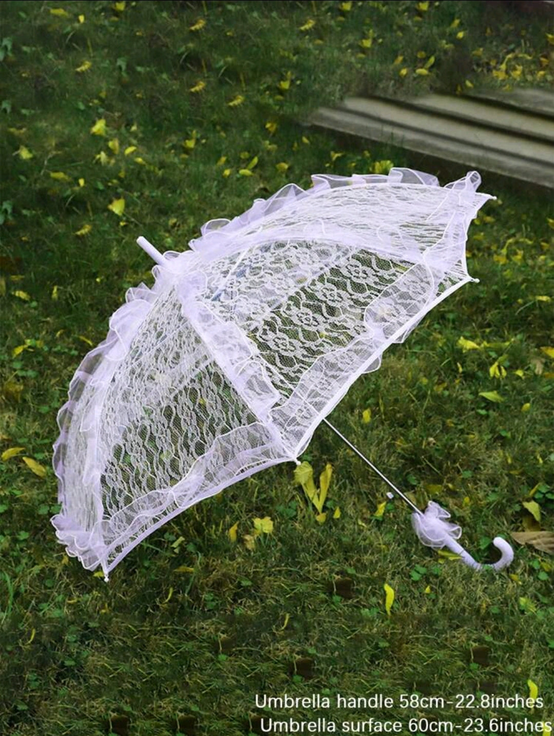 Lace Umbrella With Vertical Edges