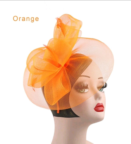 Tea Party Fascinator Headband Orange