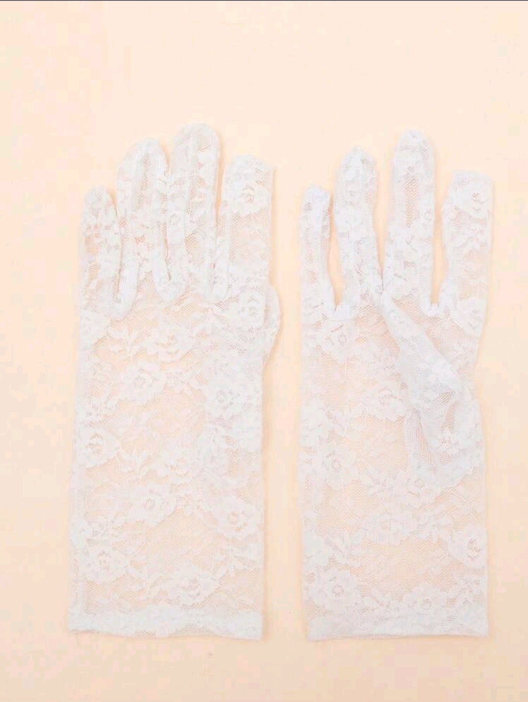 Lace Bridal Gloves In White