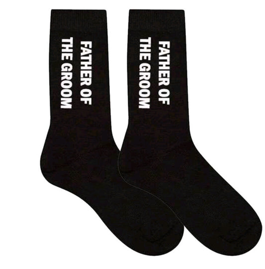 Father of the Groom Letter Print Crew Socks