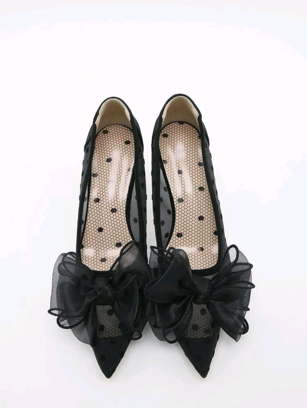 Polka Dot Pattern Bow Decor Court Pumps