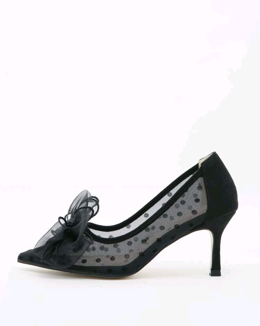 Polka Dot Pattern Bow Decor Court Pumps