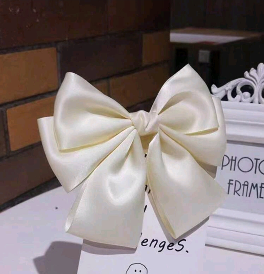 Satin Ribbon Bow Bridal Hair Clip