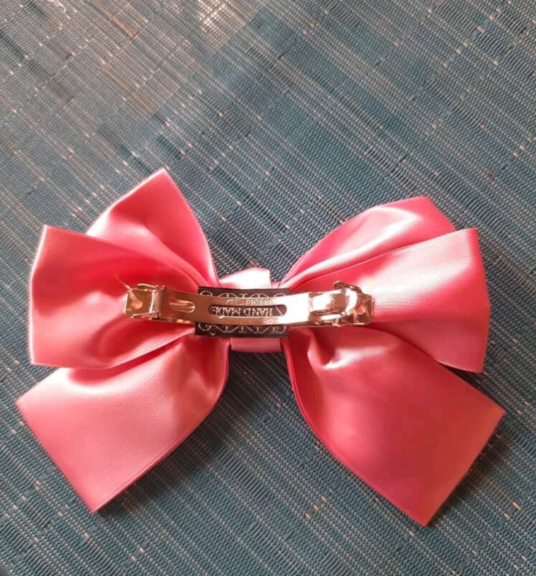 Satin Ribbon Bow Bridal Hair Clip