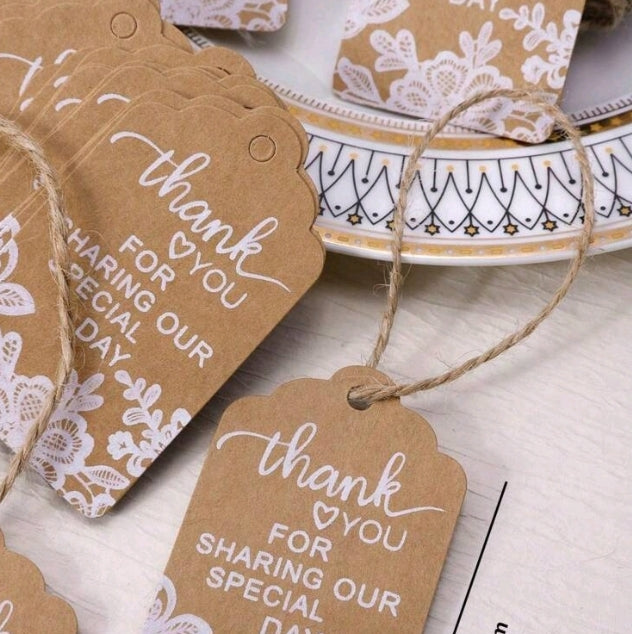 50pcs Wedding  Guests Thank You Cards