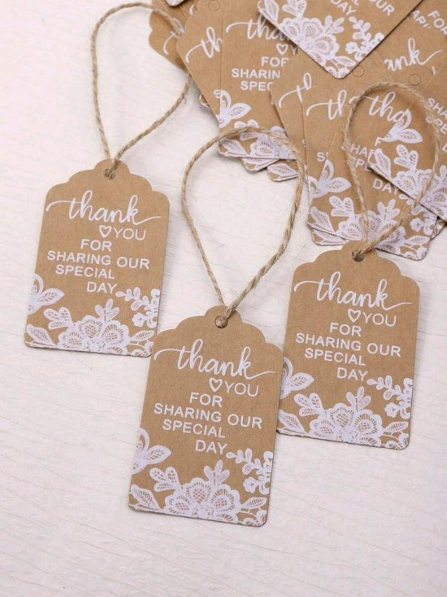 50pcs Wedding  Guests Thank You Cards