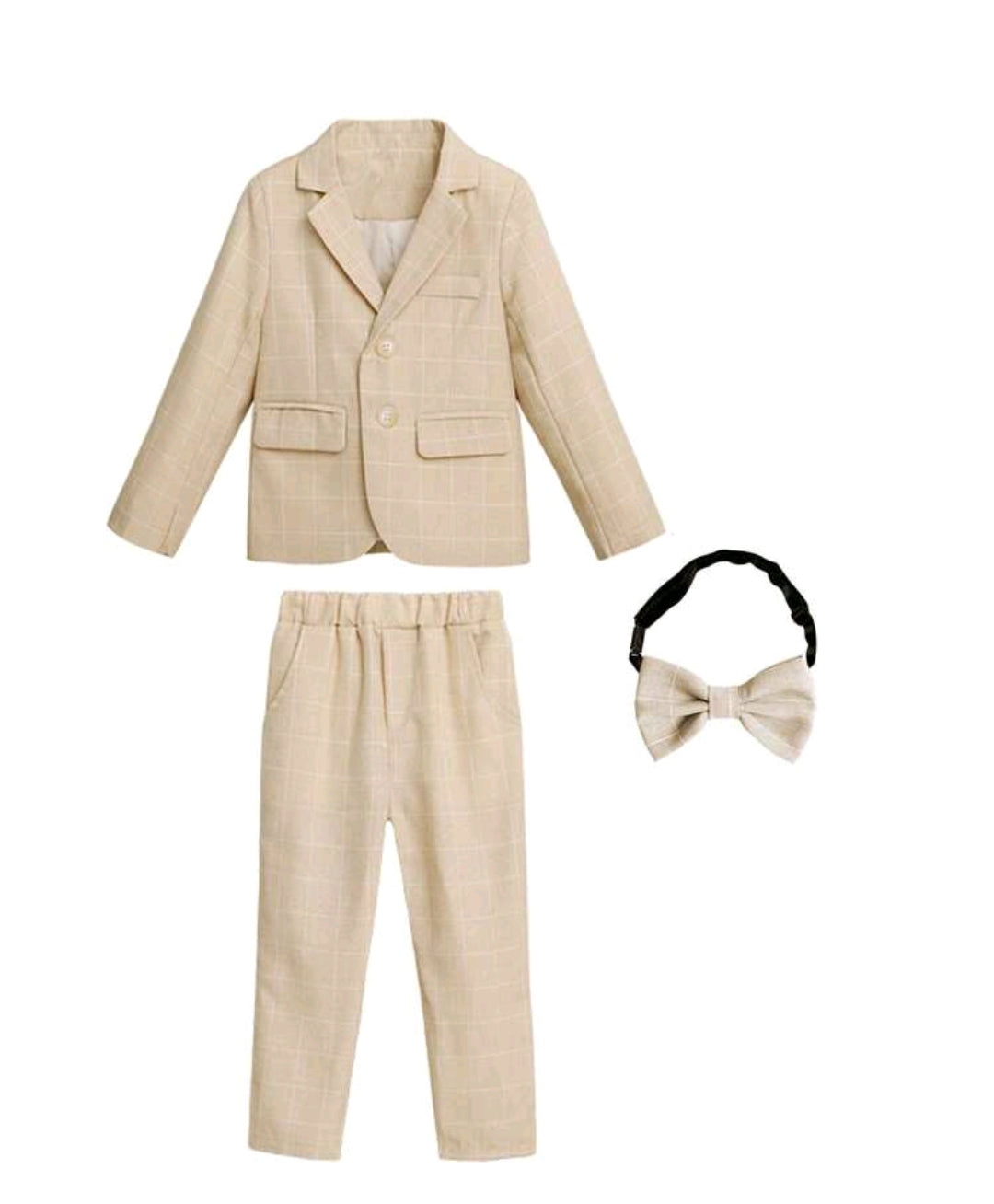 3pcs Page Boy Plaid Suit Set