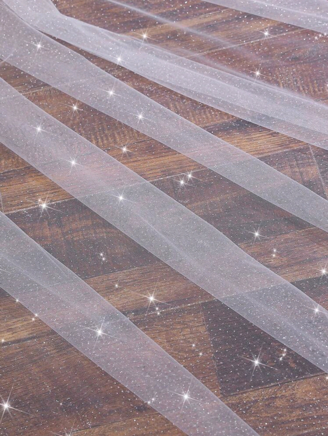 Glittered Single-Layer Tulle Veil