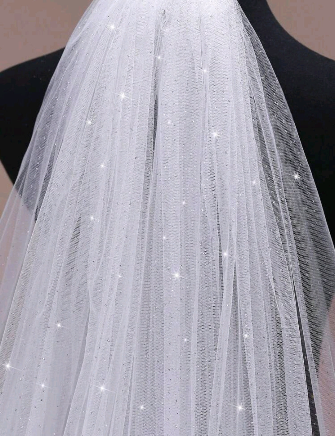 Glittered Single-Layer Tulle Veil