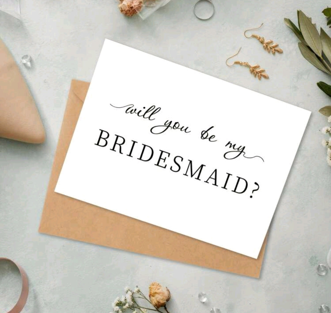 Will You Be My Bridesmaid Plain Card