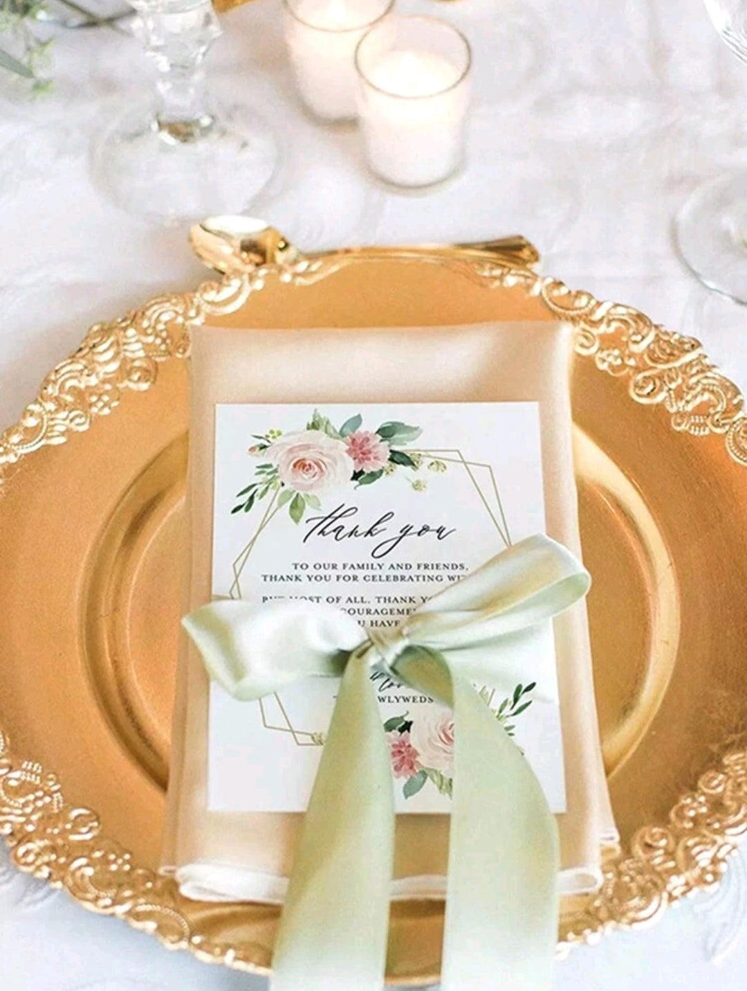 25 Pcs Wedding Thank You Place Setting Cards