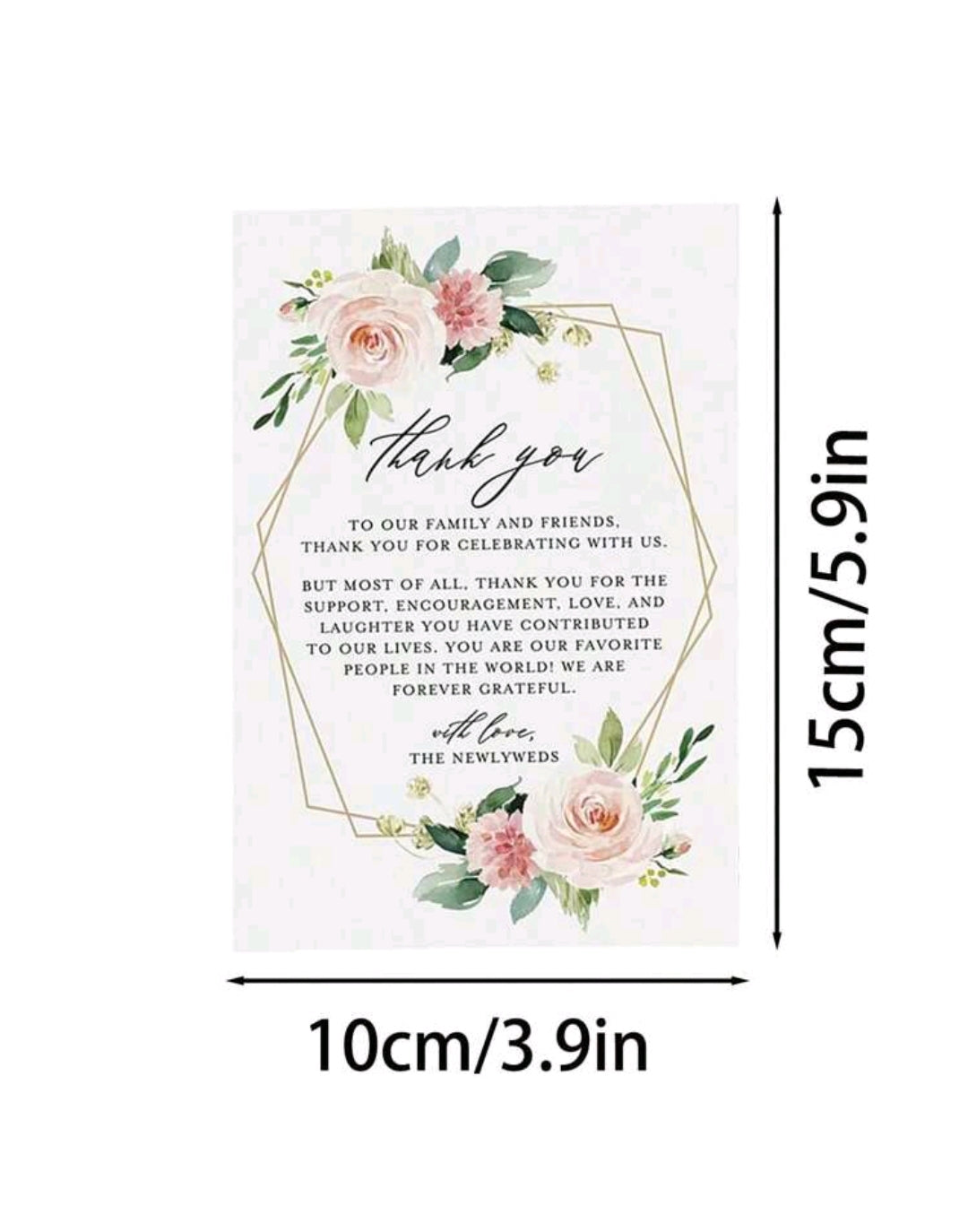 25 Pcs Wedding Thank You Place Setting Cards