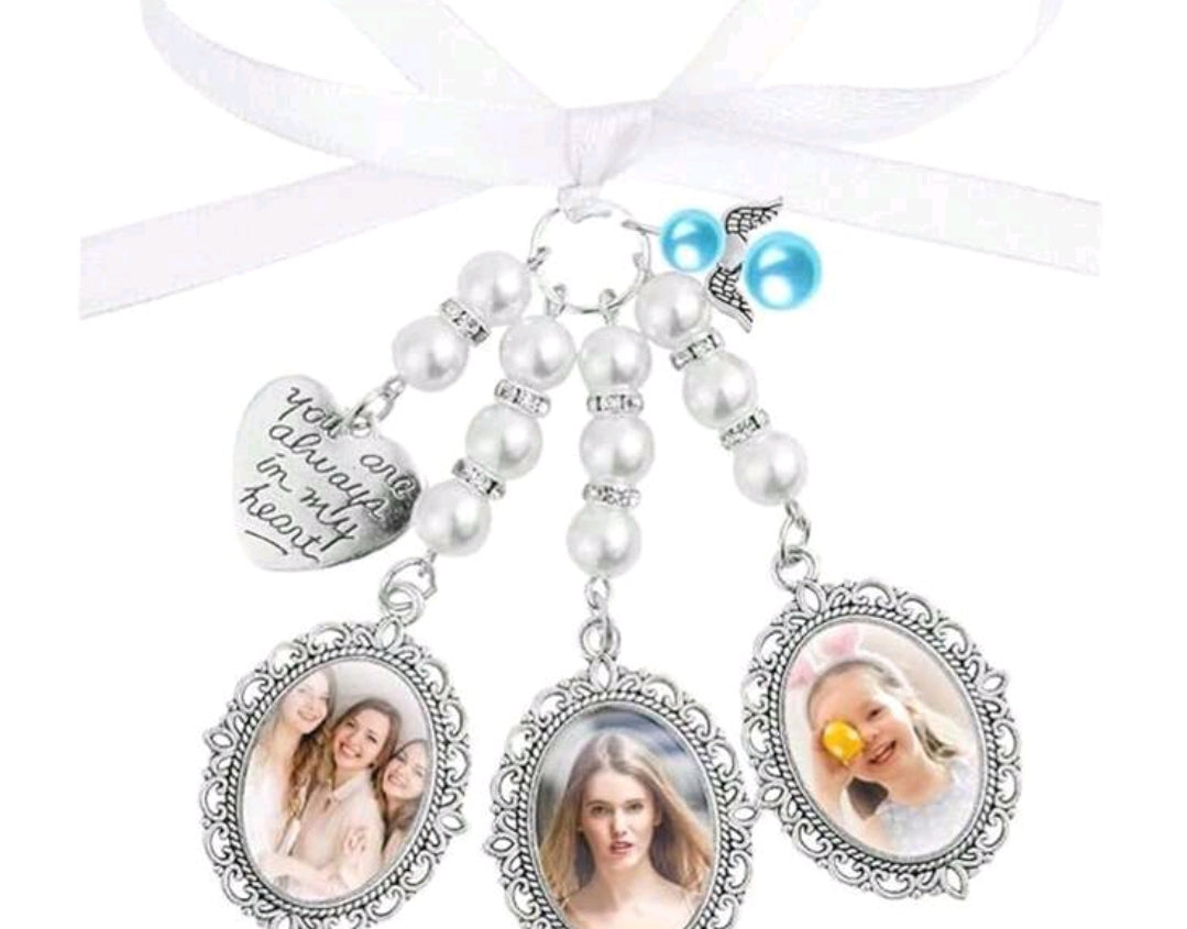 Bridal Bouquet Memory Photo Charm 3 Picture