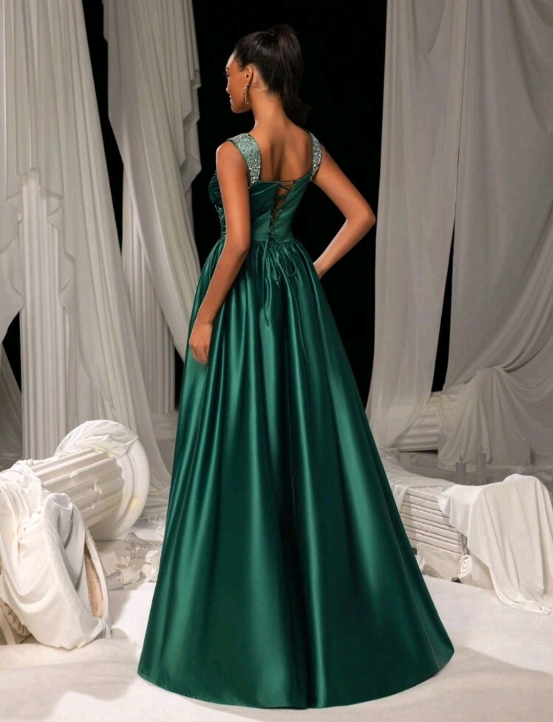 Thick Strap Evening Gown