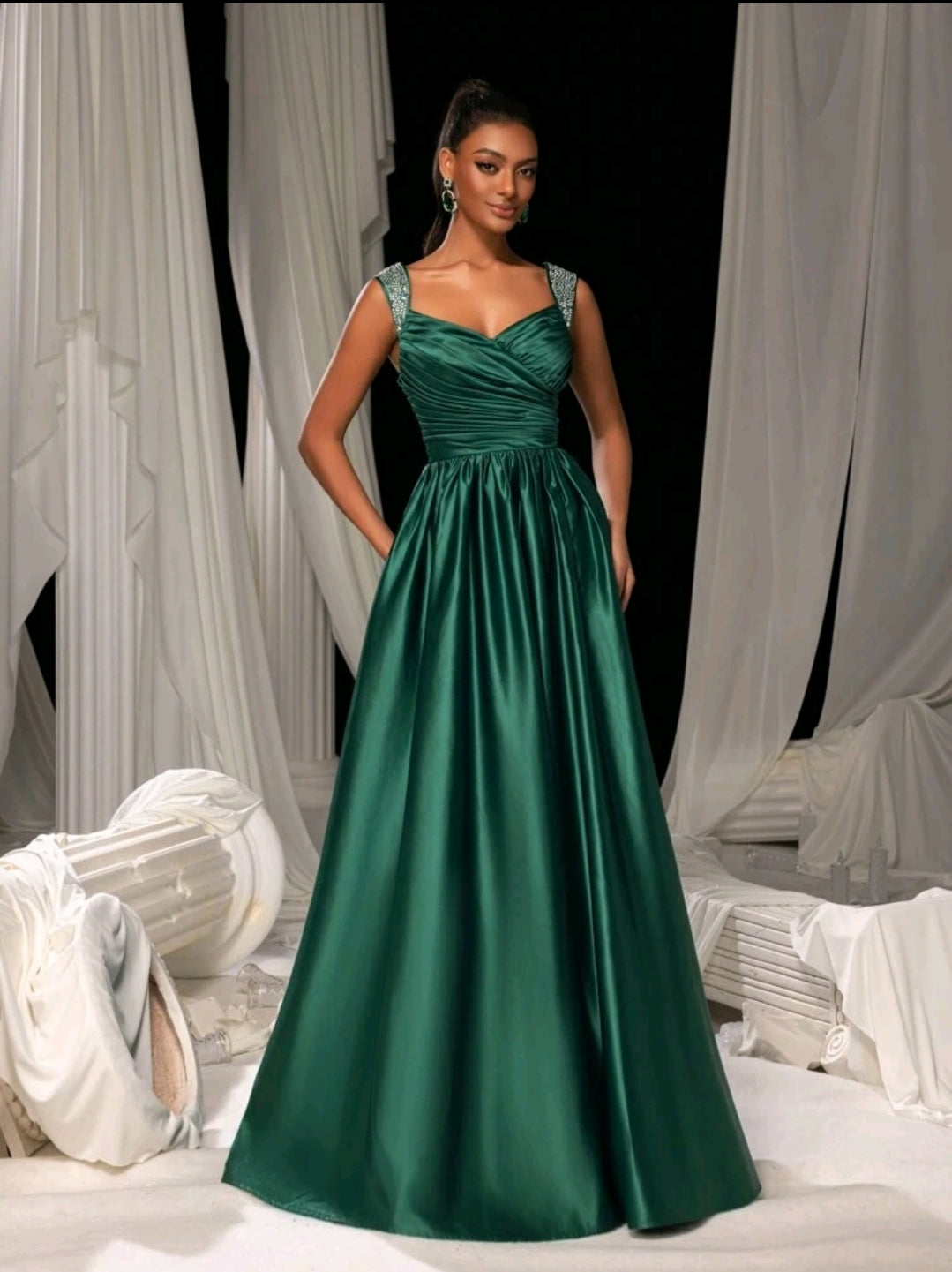 Thick Strap Evening Gown