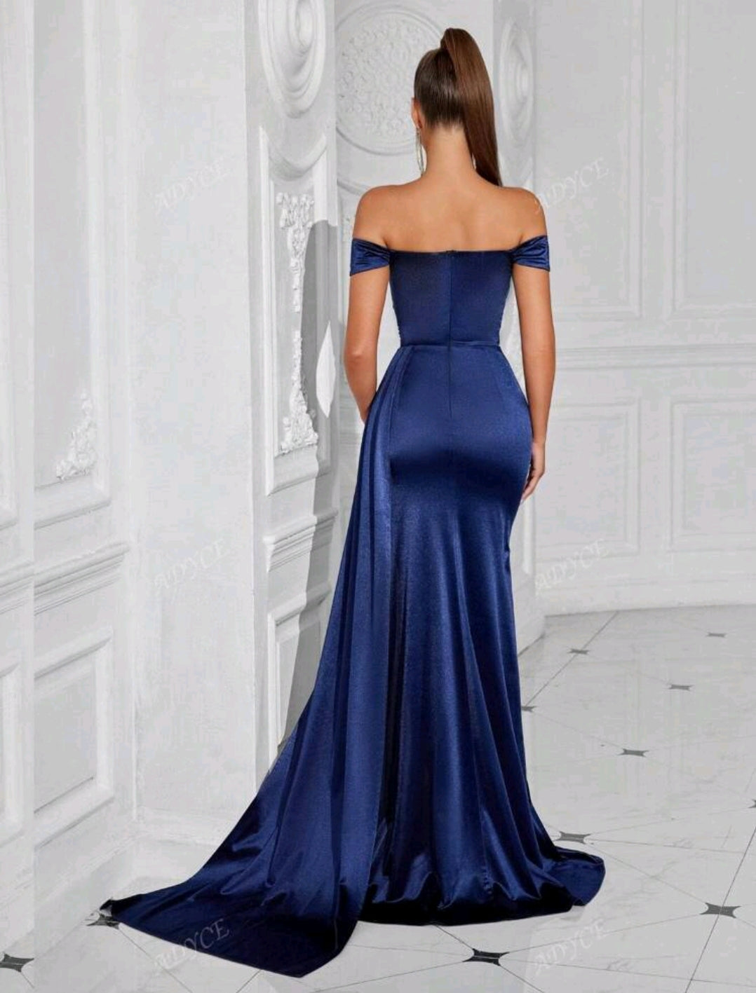 Sweetheart Neck Slit Front Evening Party Dress