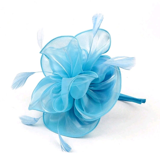 Sky Blue Tea Party Headband Fascinator