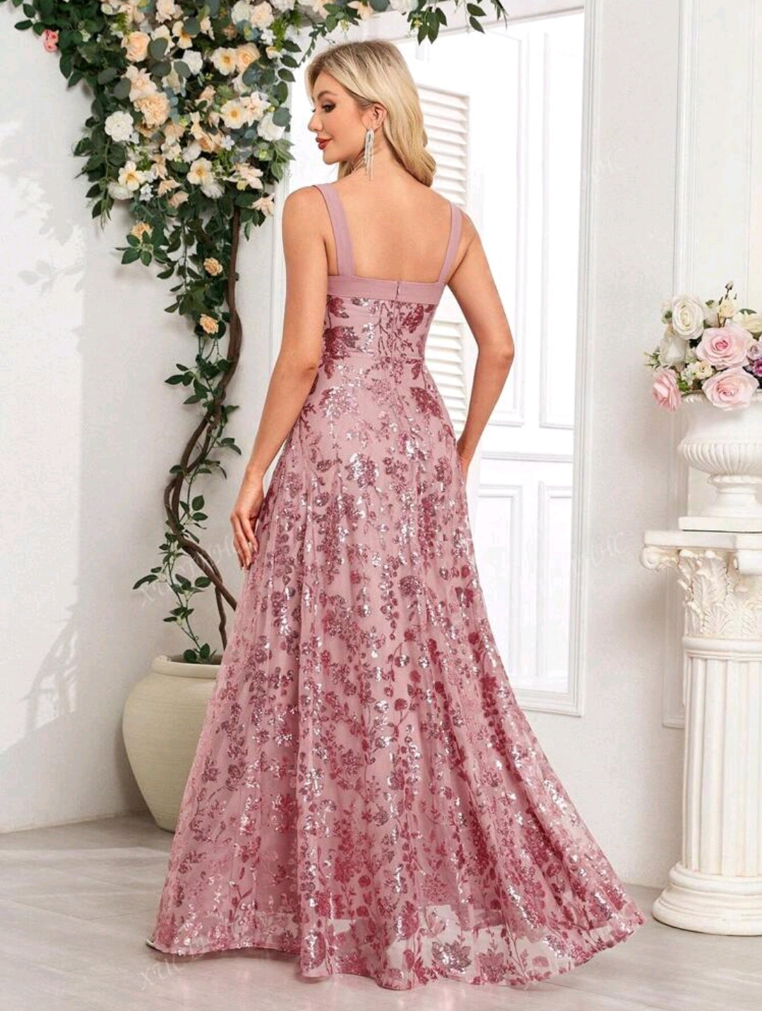 Elegant Formal Evening Dress Pink