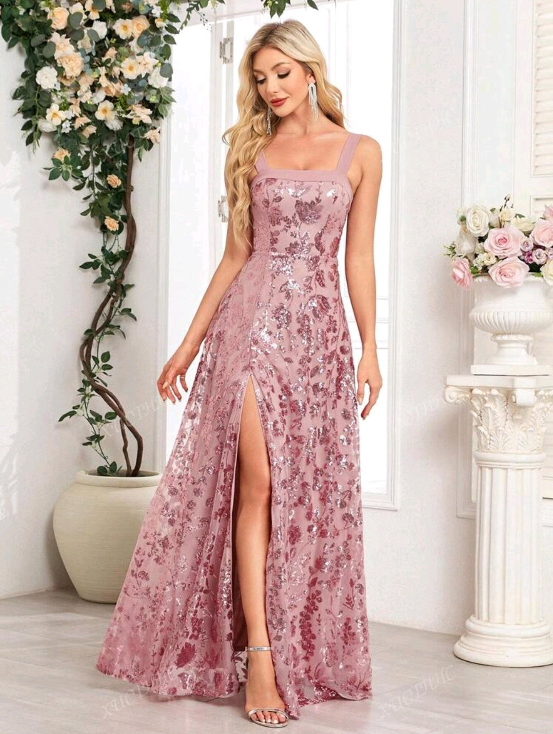 Elegant Formal Evening Dress Pink