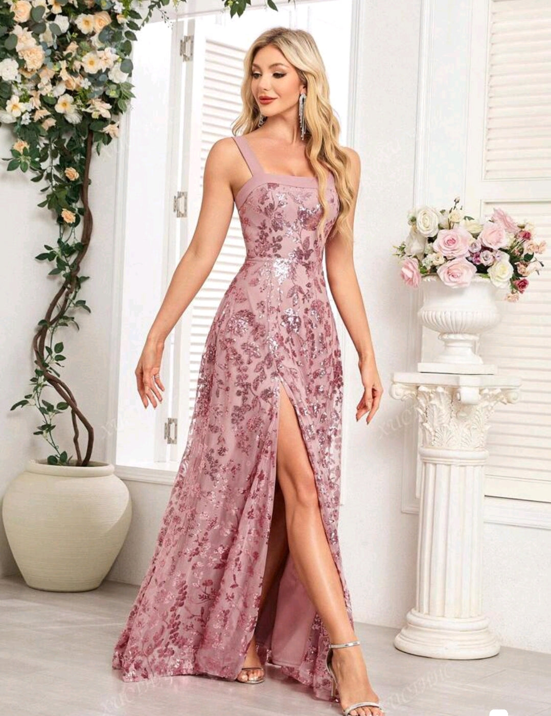 Elegant Formal Evening Dress Pink