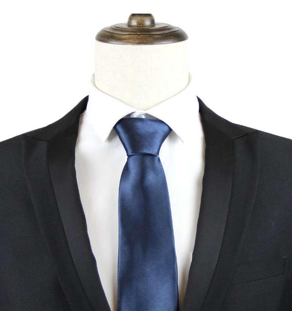 Groomsmen Solid Color Wedding Tie Navy