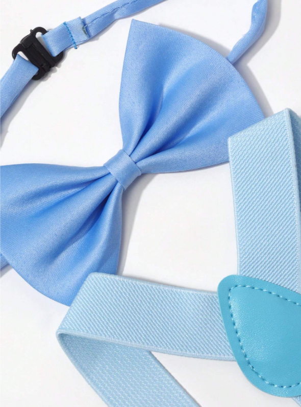 Page Boy Bow Tie And Suspender Set Sky Blue