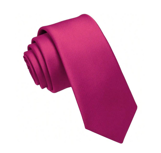 Business Solid Color Wedding Tie Hot Pink