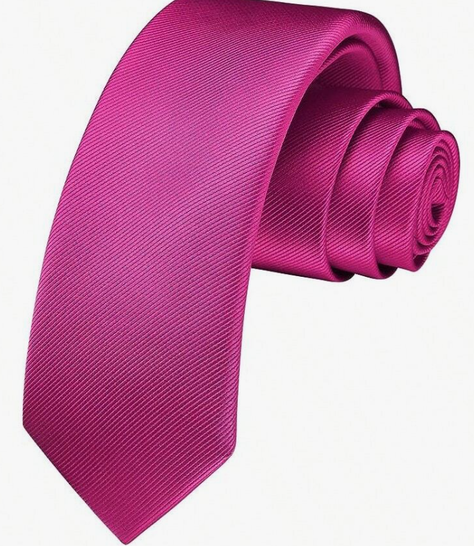 Business Solid Color Wedding Tie Hot Pink