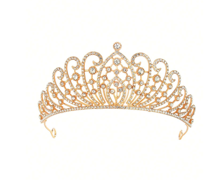 Luxury Crystal Wedding Tiara Gold