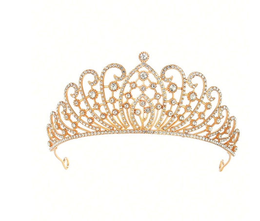 Luxury Crystal Wedding Tiara Gold