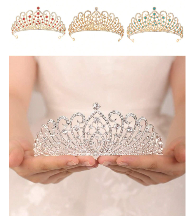 Luxury Crystal Wedding Tiara Gold