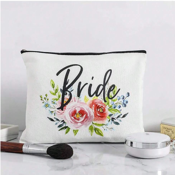 Bride Floral Makeup Bag Bridal