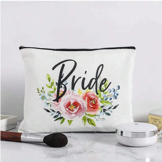 Bride Floral Makeup Bag Bridal