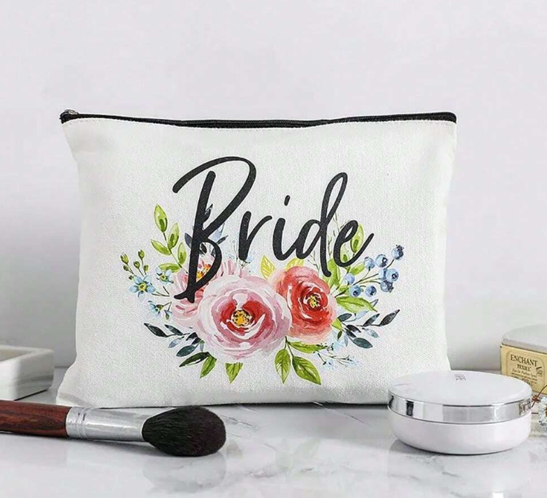 Bride Floral Makeup Bag Bridal